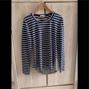 ALC lightweight striped sweater with back cutout